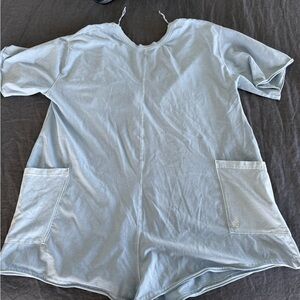 Free People Light Blue Short Sleeve Romper